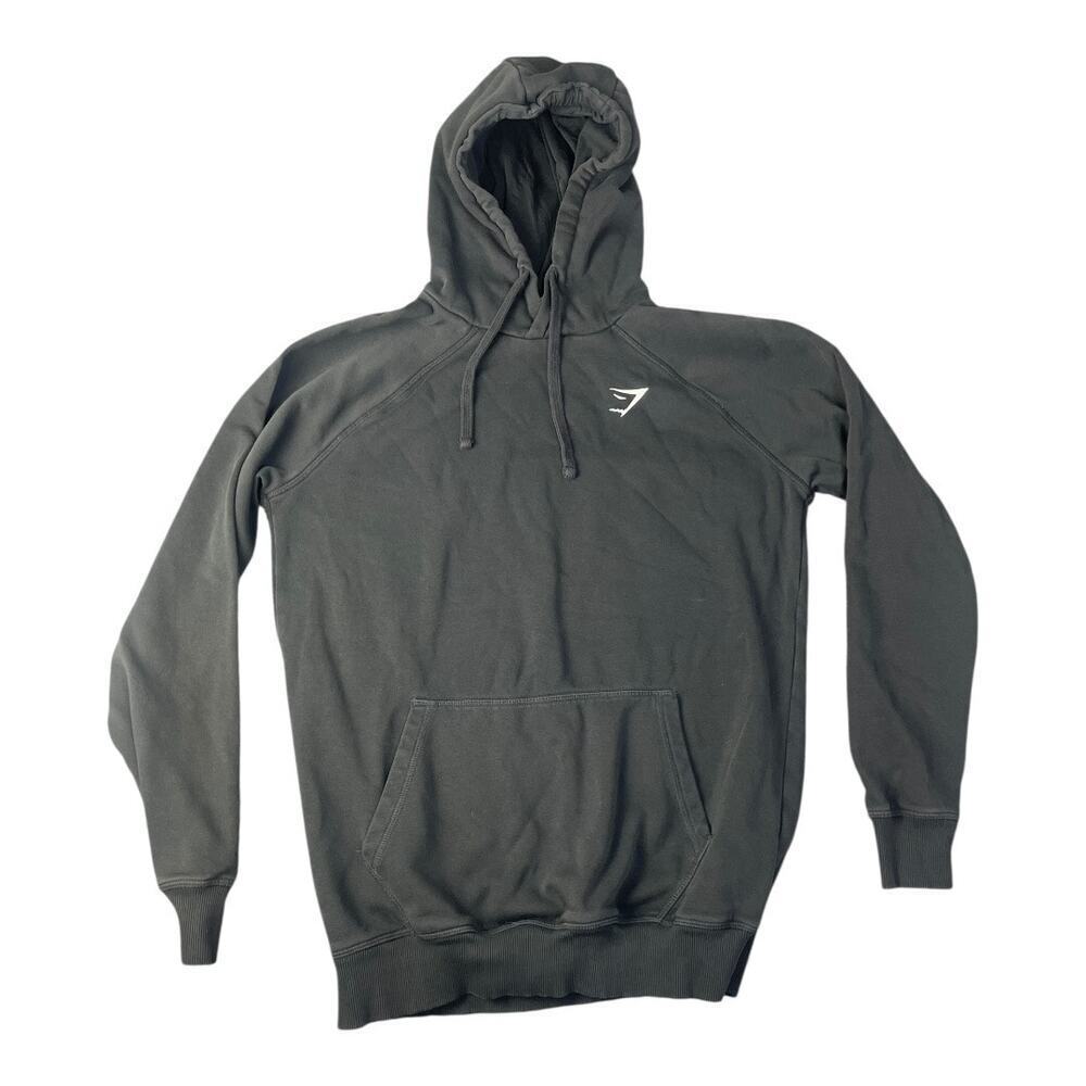 Gymshark Men’s Black Cotten Blend Pullover Hoodie Size-Small